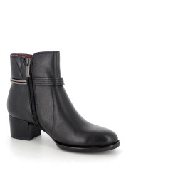 bottines noires en cuir et synthétique Tamaris