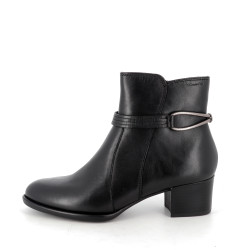 bottines noires en cuir et synthétique Tamaris