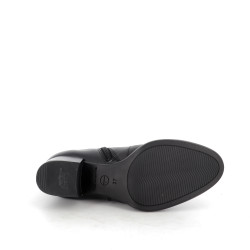 bottines noires en cuir et synthétique Tamaris