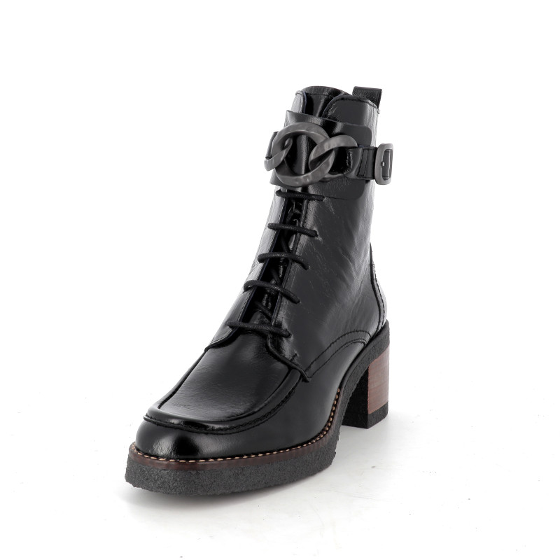 Chaussures hautes à talon noires en cuir Dorking