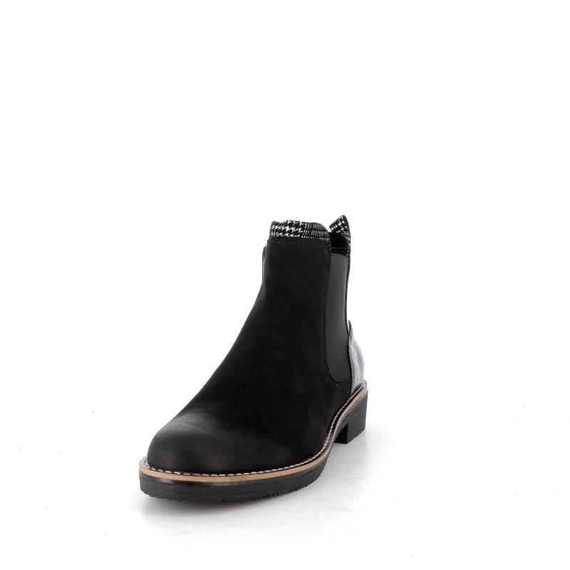 Bottines en cuir noir Fugitive