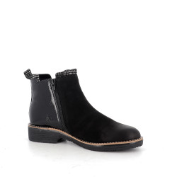 Bottines en cuir noir Fugitive