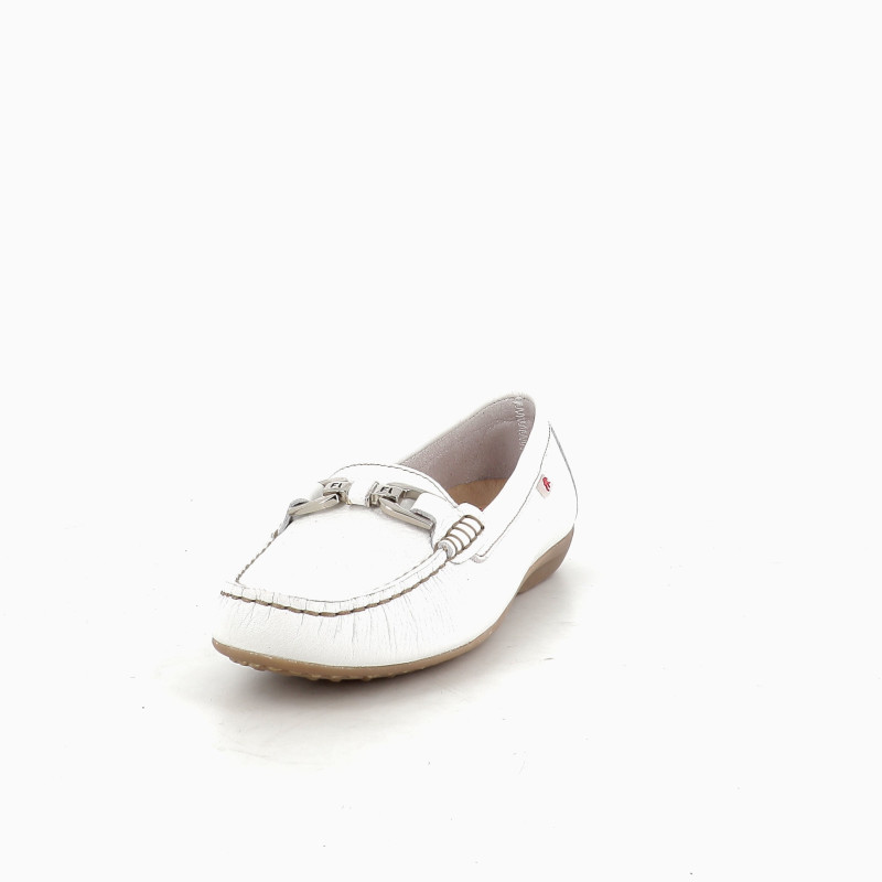 Mocassins en cuir blanc Fluchos