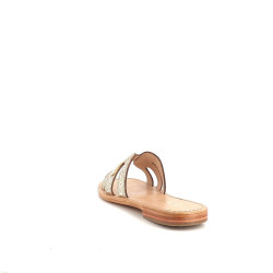 Mules en cuir or Les Tropéziennes