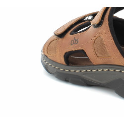 mule en cuir marron