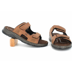 mule en cuir marron