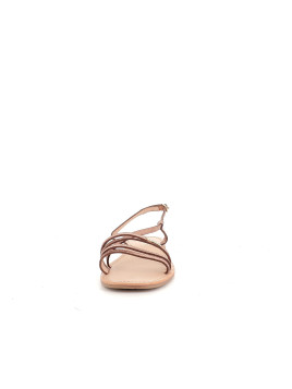 Sandales en cuir or rose Les Tropéziennes