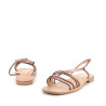 Sandales en cuir or rose Les Tropéziennes