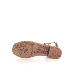 Sandales en cuir or rose Les Tropéziennes