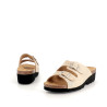 Mules en cuir beige doré Artika