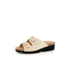 Mules en cuir beige doré Artika