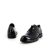 Derbys en synthétique noir vernis Tamaris