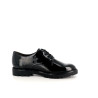 Derbys en synthétique noir vernis Tamaris