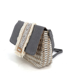 Sac bandoulière en coton bleu Les Tropéziennes