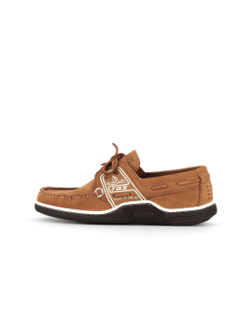 chaussure bateau en cuir marron