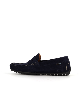 mocassin bleu en cuir