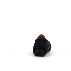 mocassin bleu en cuir