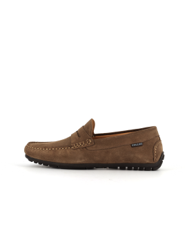 mocassin en cuir marron