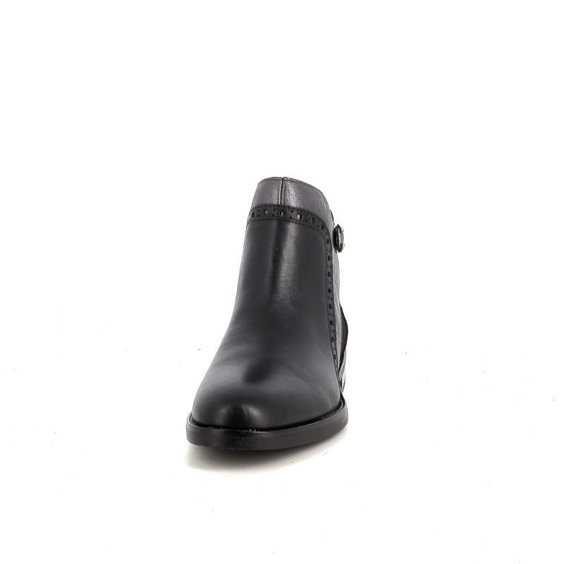 Bottines en cuir noir Pikolinos