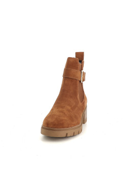 Boots à talons en cuir marron Tamaris