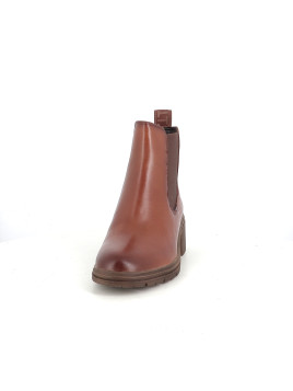 Bottines en cuir marron Tamaris