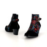 Bottines à talons en cuir noir Géo Reino