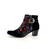 Bottines à talons en cuir noir Géo Reino