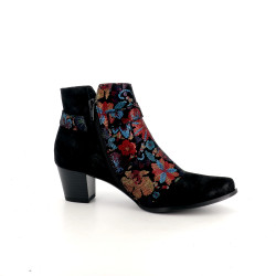 Bottines à talons en cuir noir Géo Reino