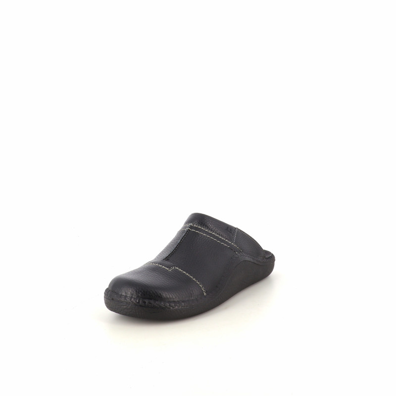 Mules Noires en Cuir avec Coutures Décoratives JOSEF SEIBEL
