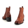 Bottines à talons en cuir marron Fugitive