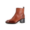 Bottines à talons en cuir marron Fugitive