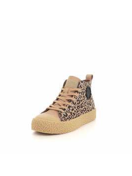 Chaussures Montantes En Cuir Motif Léopard Palladium
