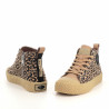 Chaussures Montantes En Cuir Motif Léopard Palladium