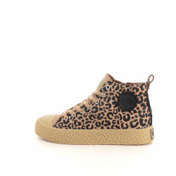 Chaussures Montantes En Cuir Motif Léopard Palladium