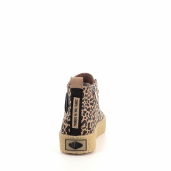 Chaussures Montantes En Cuir Motif Léopard Palladium