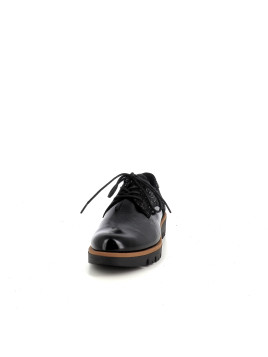 Derbys en cuir noir Géo Reino