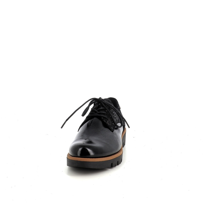 Derbys en cuir noir Géo Reino