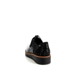 Derbys en cuir noir Géo Reino