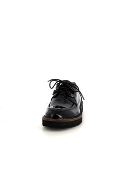 Derbys en cuir noir vernis Emilie Karston