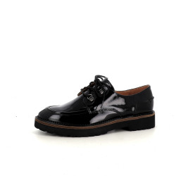 Derbys en cuir noir vernis Emilie Karston
