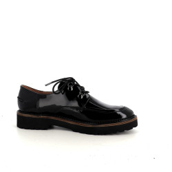 Derbys en cuir noir vernis Emilie Karston