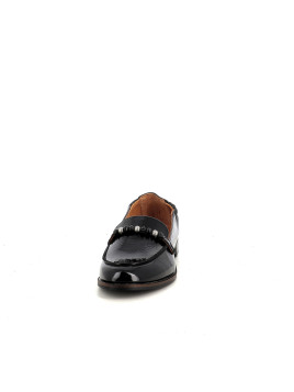 Mocassins en cuir vernis noir Mam'Zelle