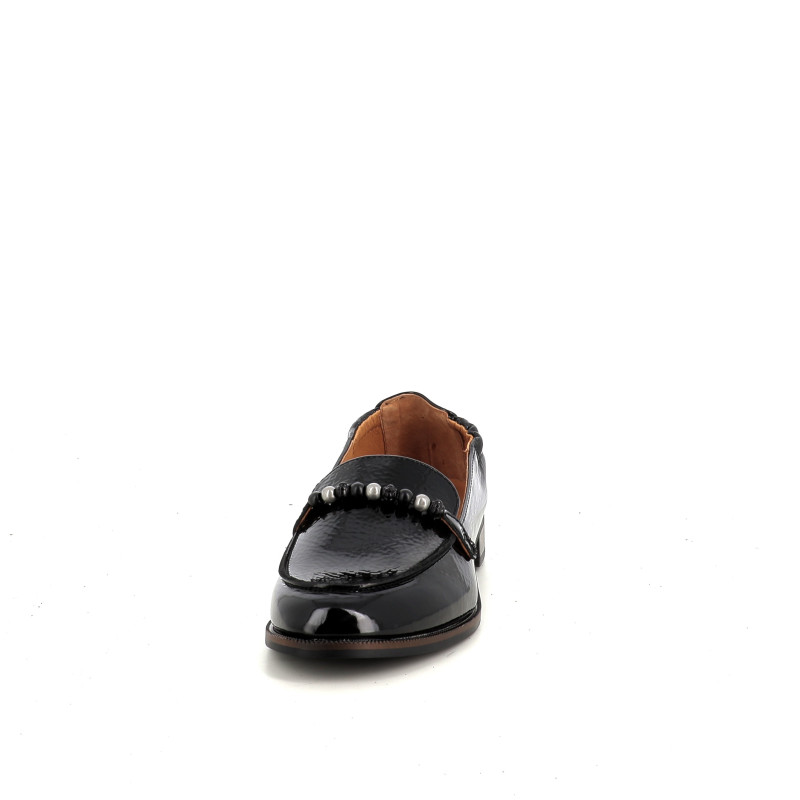 Mocassins en cuir vernis noir Mam'Zelle