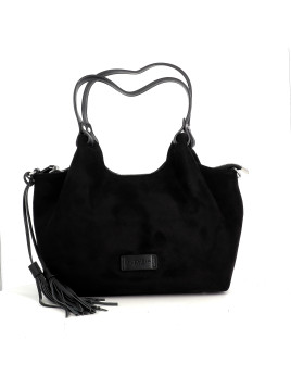 Sac en main noir Fuchsia