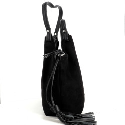 Sac en main noir Fuchsia