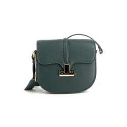 Sac bandoulière en cuir vert sapin Fuchsia