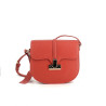 Sac bandoulière en cuir orange brique Fuchsia