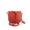 Sac bandoulière en cuir orange brique Fuchsia