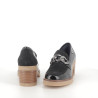 Mocassins en cuir noir à talons Dorking