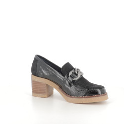 Mocassins en cuir noir à talons Dorking